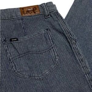 LEE Regular Fit Tapered Leg Pin Stripe Patch Pocket Jeans! 33”. Retro